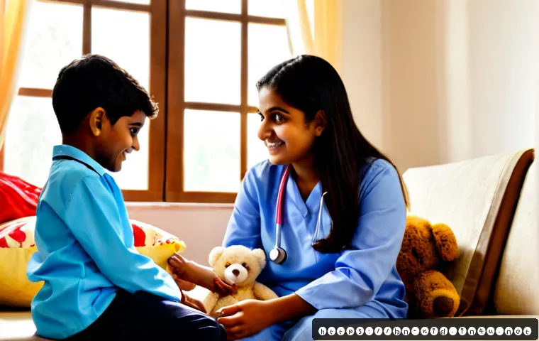 역할 놀이의 중요성 - Photorealistic Bengali children engaging in imaginative role play as a doctor and patient in a brigh...